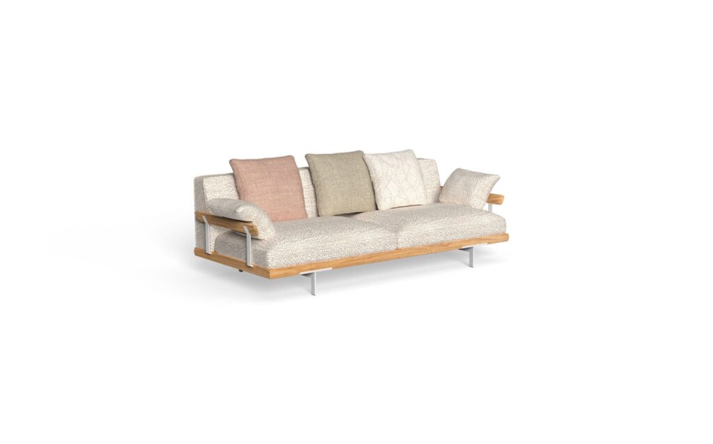 sofa 2 seater wood arm