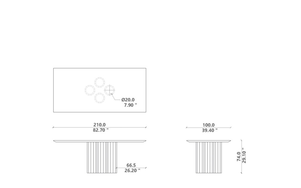 Salinas Dining table 210x100