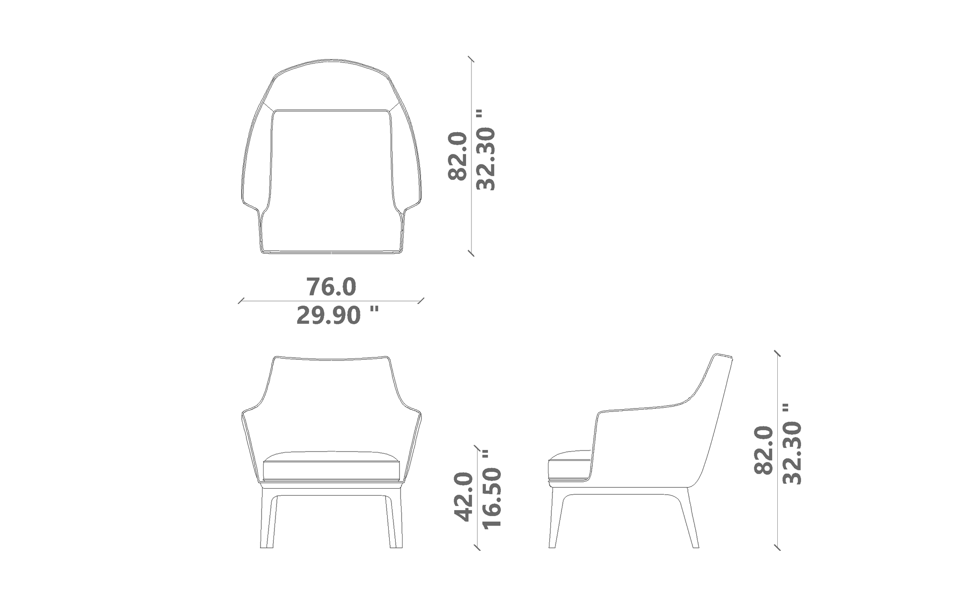 Claude poltrona living con cuscino schienale