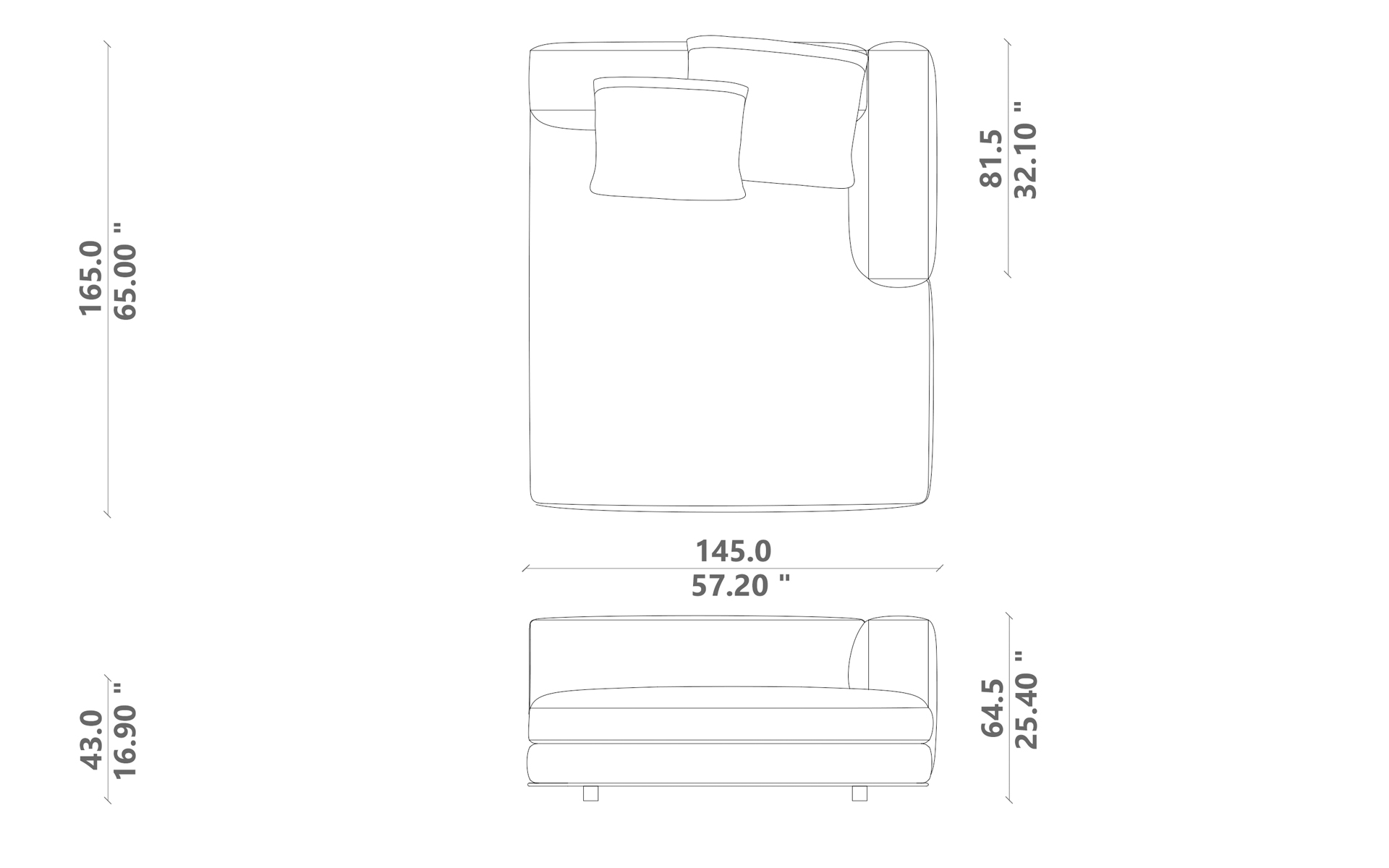 Marvin sofa chaise longue sx