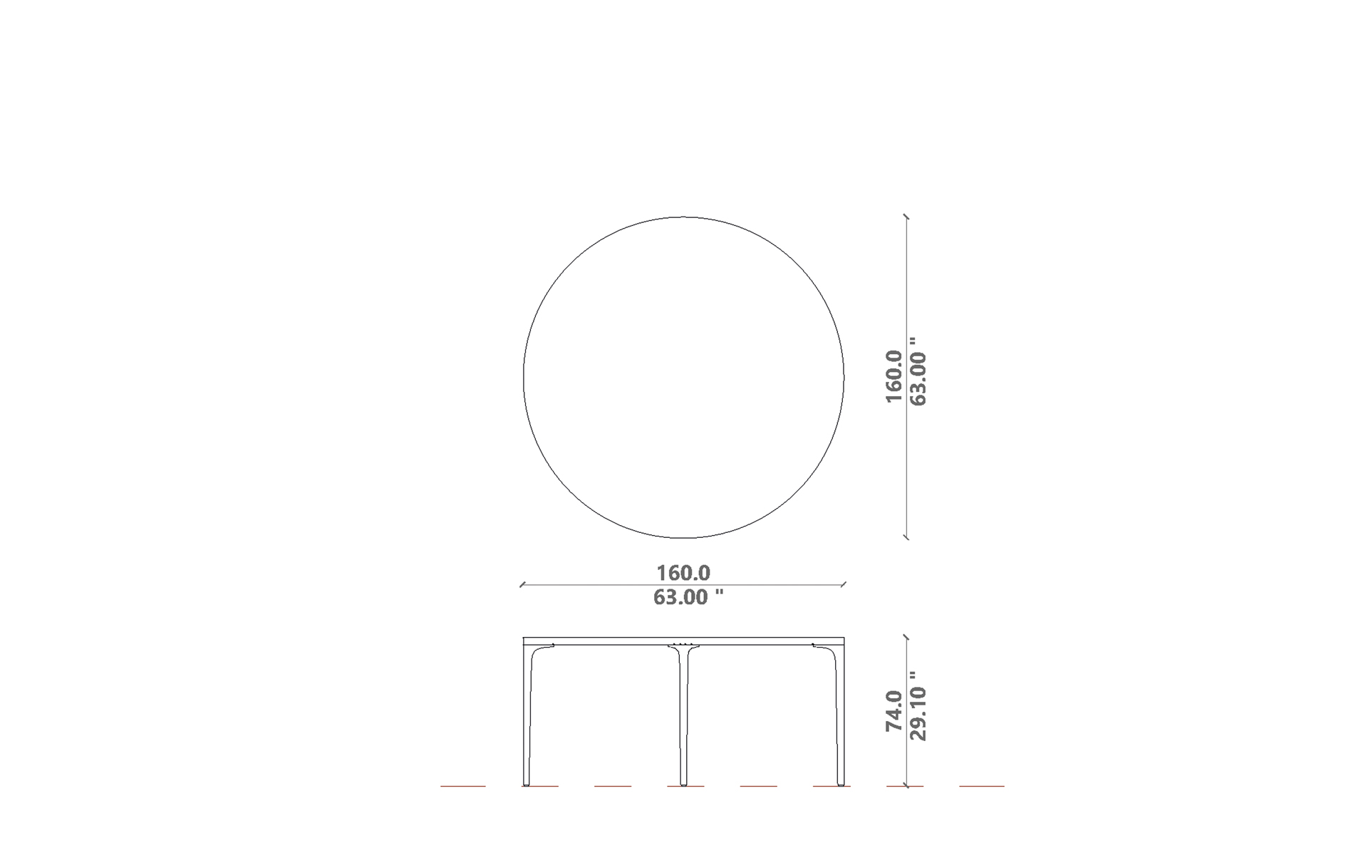 Soul Dining table d160x74H