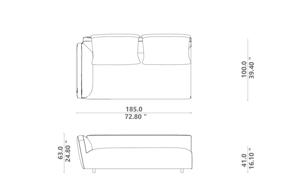 Tamshi sofa end/corner 01 dx