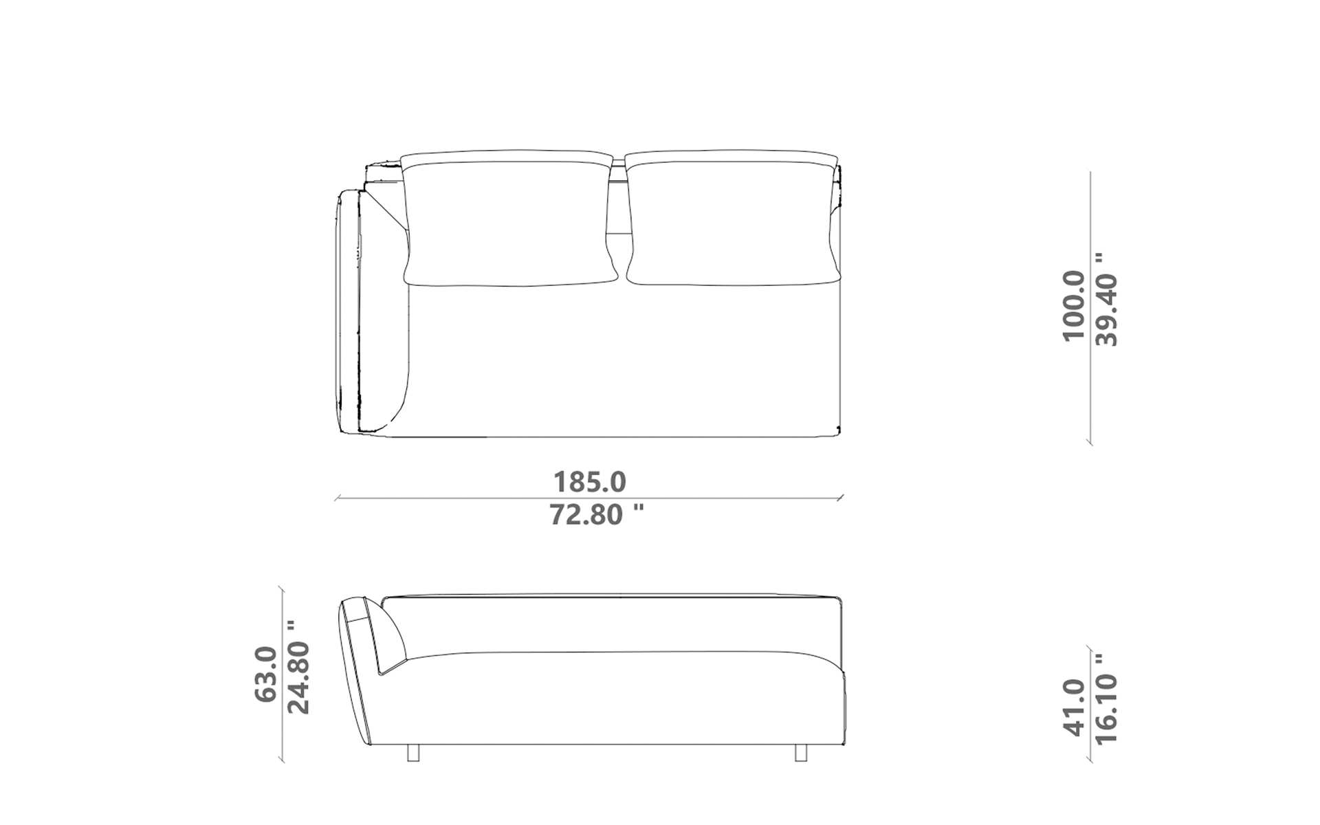 Tamshi sofa end/corner 01 dx